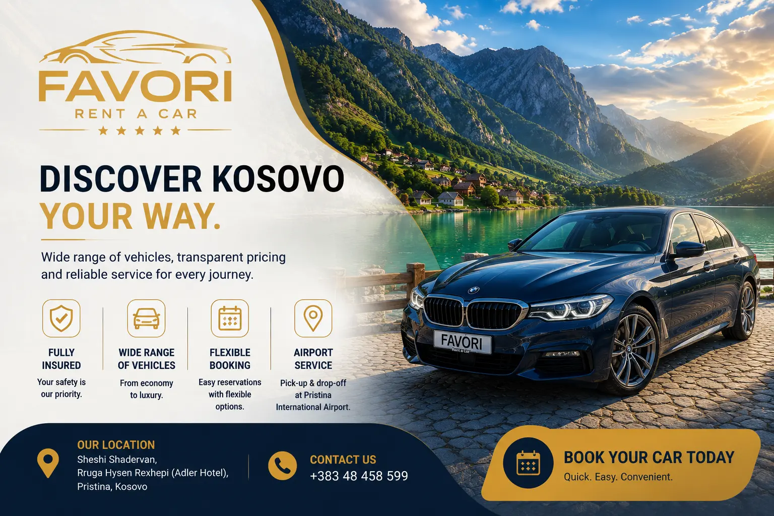 Favori Rent A Car Kosovo service banner